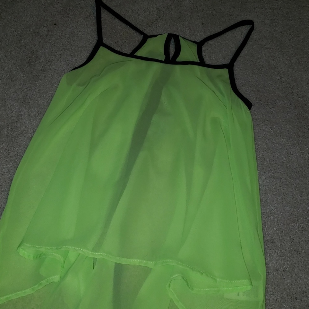 Green sheer tank top
